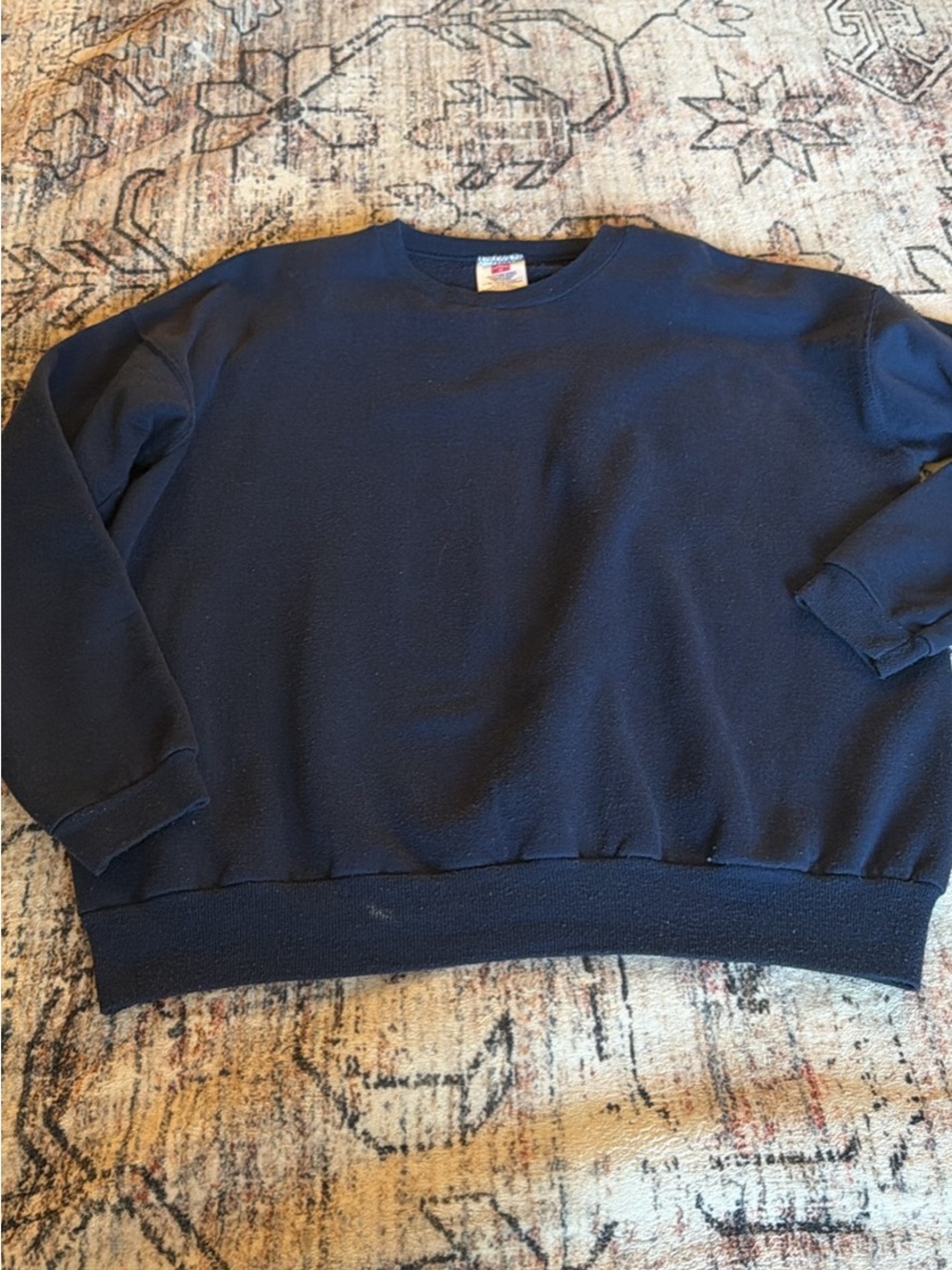 Vintage Navy Blue Hanes Blank Crewneck L